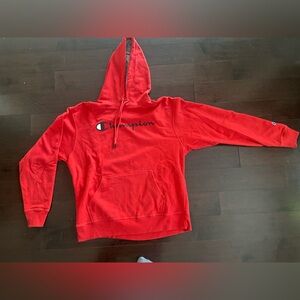 Red champion hoody